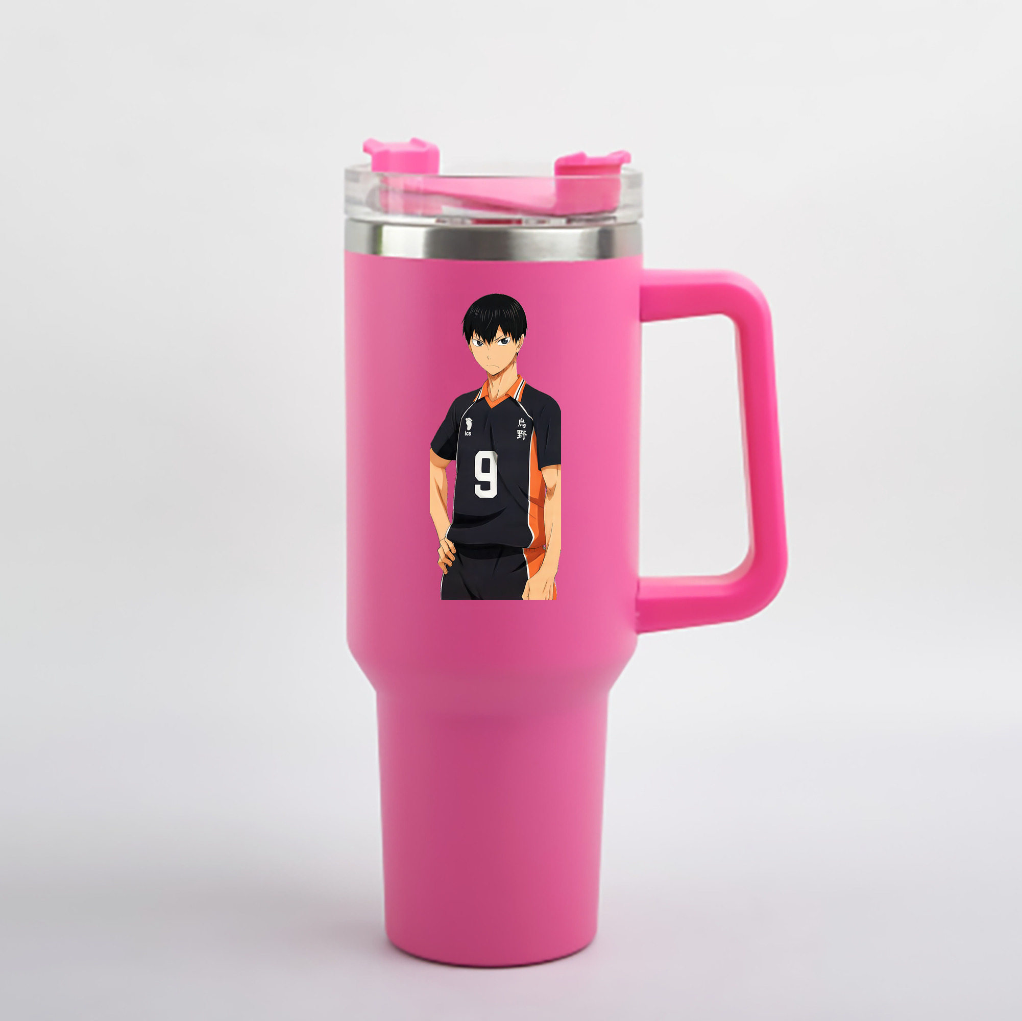 （画像用） ハイキュー!! Haikyu!! 1200mL車用タンブラー - クリスタルステッカー（プラスチックストロー付き）